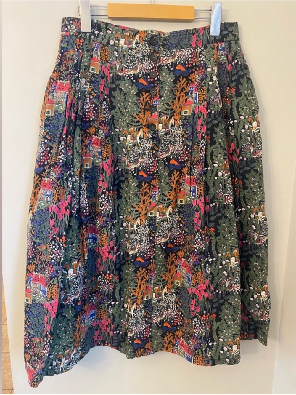 Vintage Collection Toussaint Folk Midi Skirt Cottagecore Whimsical Artsy Spring